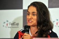 Romanian tennis player Monica Niculescu during a press conferenc Royalty Free Stock Photo