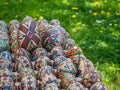 Romanian tradition of hand decorated easter eggs with symbolic and religious motifs