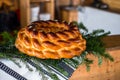 Romanian traditional braided bread