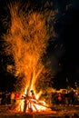 Romanian traditional camp fire in Transylvania Royalty Free Stock Photo