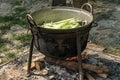 Romanian traditional food prepared at the cauldron Royalty Free Stock Photo