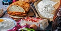 Romanian traditional food table Royalty Free Stock Photo