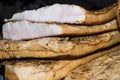 Romanian traditional salty pork belly slanina Royalty Free Stock Photo