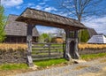 Romanian traditional wooden gate in Maramures region