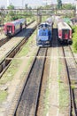 Romanian trains in station Royalty Free Stock Photo