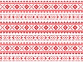 Romanian, Ukrainian, Belarusian red embroidery seamless pattern Royalty Free Stock Photo