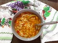 Romanian vegetarian bean soup. Ciorba de Fasole