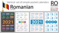 Romanian vertical pocket calendar for 2021