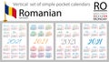 Romanian vertical pocket calendar for 2021