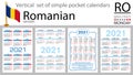 Romanian vertical pocket calendar for 2021