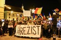 Romanians protesting against the Gouvernment in Sibiu Royalty Free Stock Photo