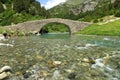 Romanic bridge of Bujaruelo in the region of AragÃÂ³n in Spain. Royalty Free Stock Photo
