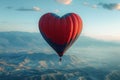 Romantic aerial adventure Heart Hot Air Balloon carries passengers aloft