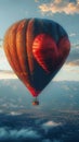 Romantic aerial adventure Heart Hot Air Balloon carries passengers aloft