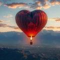 Romantic aerial adventure Heart Hot Air Balloon carries passengers aloft