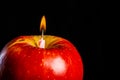 Romantic apple -shaped candle Royalty Free Stock Photo