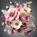 Romantic Arabesque background in soft pinks and ivory