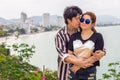 Romantic Asian couple kissing Royalty Free Stock Photo