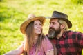 Romantic attraction. Sexy woman and bearded man enjoy romantic relationship. Romantic appeal. Sensual girl and hipster Royalty Free Stock Photo