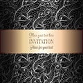 Vintage baroque Wedding Invitation template