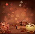 Romantic background with chocolates