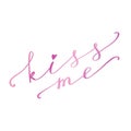 Romantic background, greeting card or gift card with text Kiss Me. Vector illustration EPS 10 Royalty Free Stock Photo