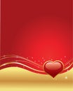 Romantic background for valentine day with red heart