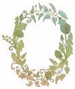 Romantic background with wild flower wreath Royalty Free Stock Photo