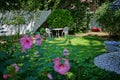 Romantic Backyard Table for 2 Royalty Free Stock Photo