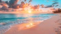 Romantic Bahamas Getaway: Serene Sunset Beach and Tranquil Seascape for Summer Banner