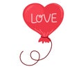 Heart-shaped balloon. Romantic element.