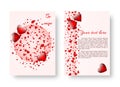 Romantic banner with red hearts