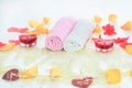 Romantic bath accesories Royalty Free Stock Photo