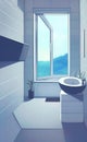 Romantic bathroom style cartoon anime