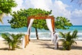 Romantic Beach Wedding Spot in Jamaica Royalty Free Stock Photo