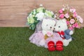 Romantic Bear on wedding Scene Royalty Free Stock Photo