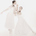 Romantic Beauty. Retro Style ballerinas Royalty Free Stock Photo