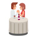Romantic beloved dating man woman food dinner wine Symbol