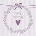 Romantic birthday card with lavender wreath