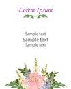 The romantic botanical invitation.Greeting card with flower back