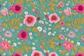 Romantic Botanical Wallpaper with Soft Pastel Flowers with Generative AI