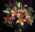 Romantic bouquet with lilies