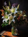 Romantic bouquet with lilies