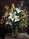 Romantic bouquet with lilies