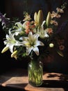 Romantic bouquet with lilies