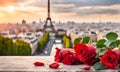 Romantic bouquet in Paris, perfect Valentine\'s Day