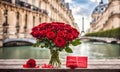 Romantic bouquet in Paris, perfect Valentine\'s Day