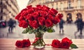 Romantic bouquet in Paris, perfect Valentine\'s Day