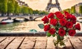 Romantic bouquet in Paris, perfect Valentine\'s Day