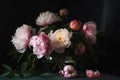 Romantic bouquet of peonies